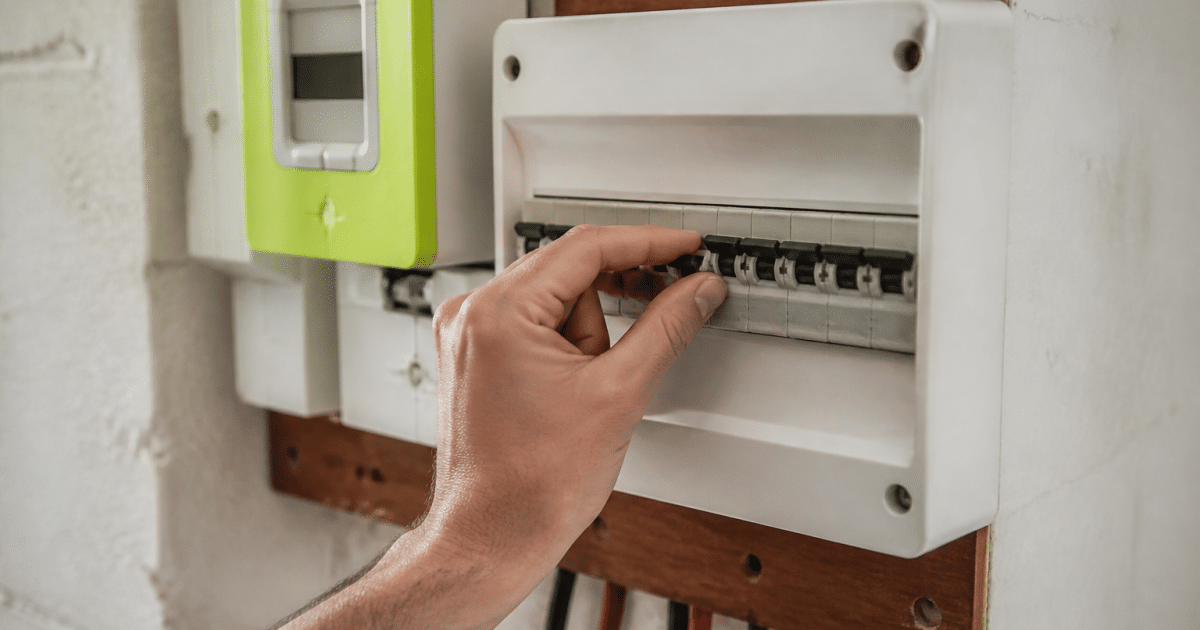 Compteur electrique mural avec main coupant alimentation disjoncteur